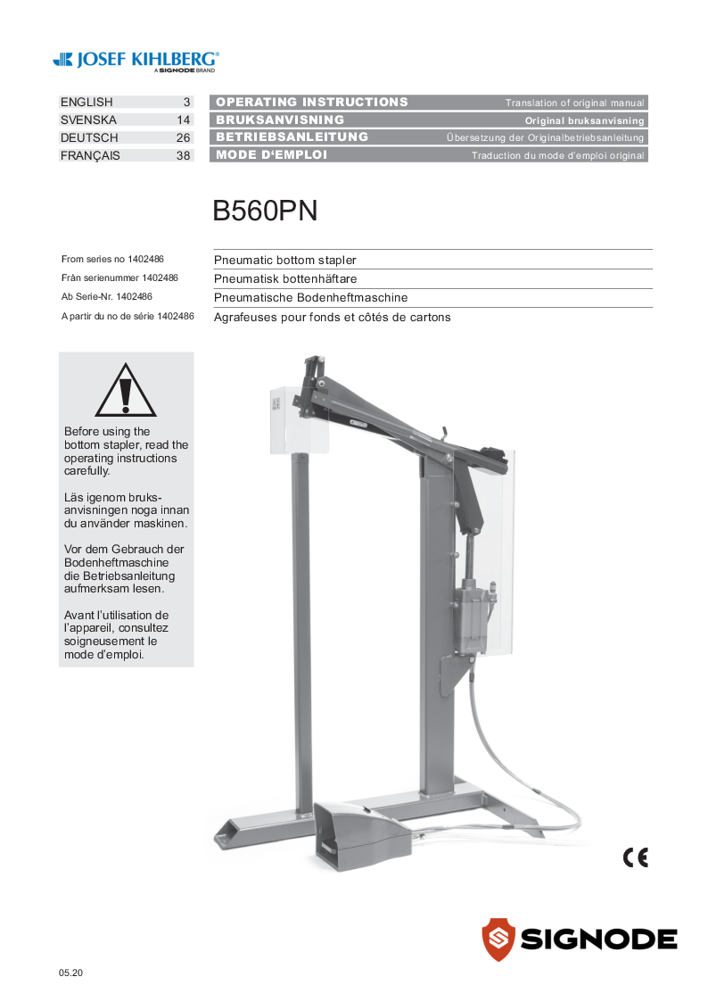 

Bruksanvisning B560PN DE EN FR SV 05.20

