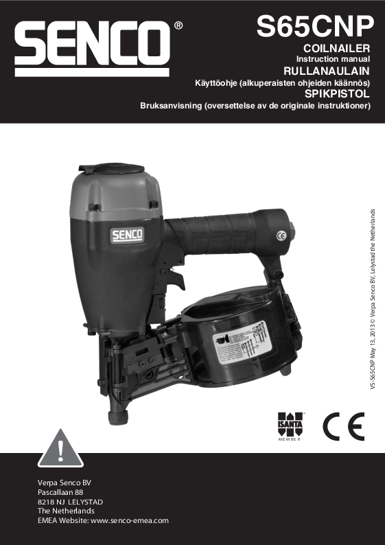 

Part chart Senco SemiPro coil nailer S65CNP G NR 1906

