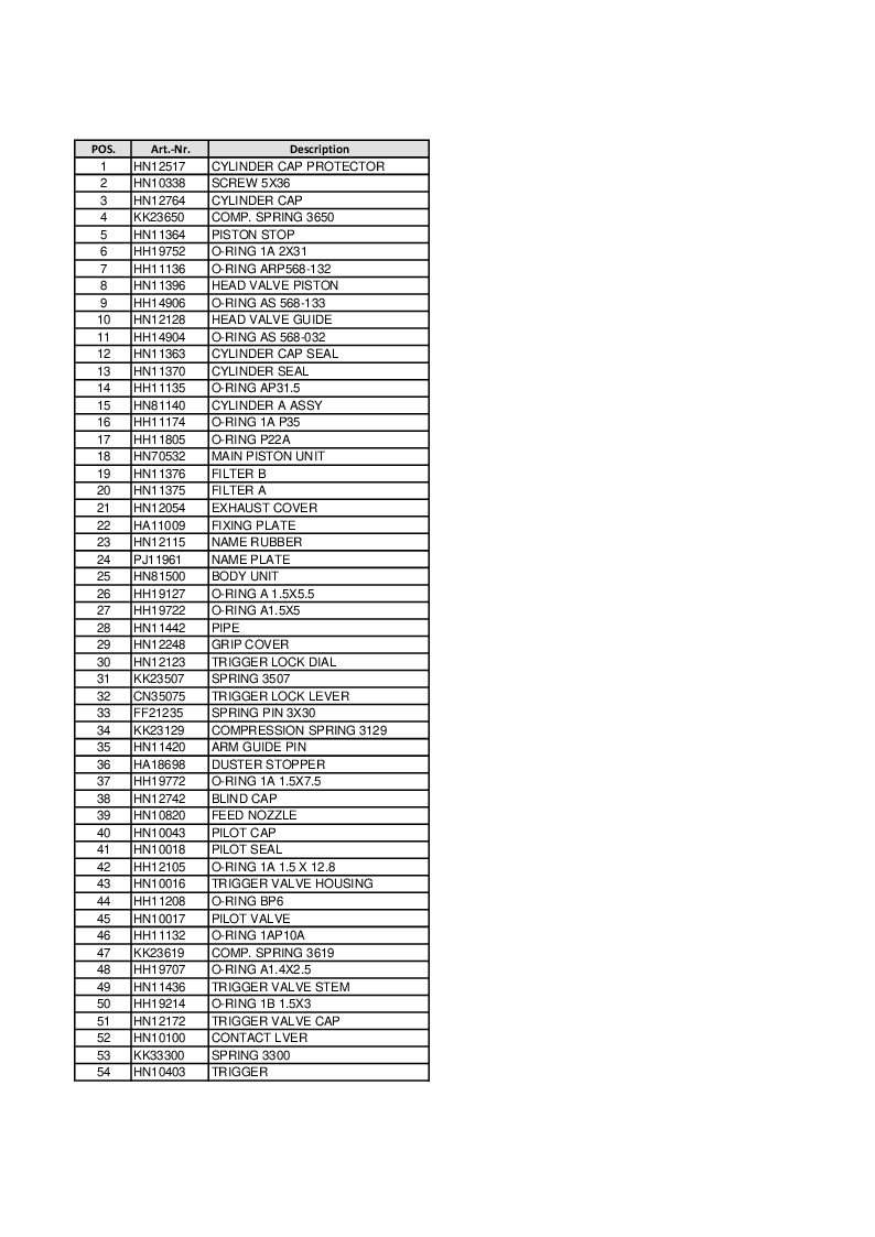 

Reservedelsliste HN65J2

