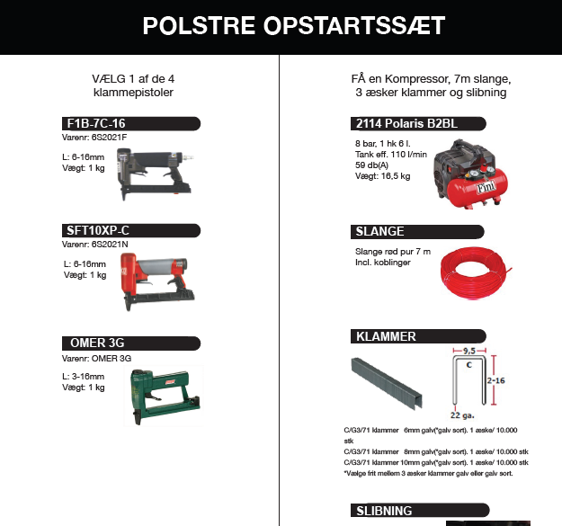 Polstre Opstartssæt-3 - (Auto C-klammepistol)