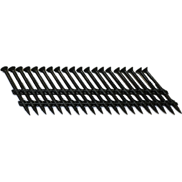 SCRAIL® - 2,8/3,2x50mm, 33° Plastik Stripsømskrue - Rustfri A2 Sort Oxideret - 1000stk